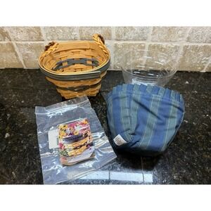 NEW Longaberger Collectors Club Renewal Basket 1999 Fabric & Plastic Liner